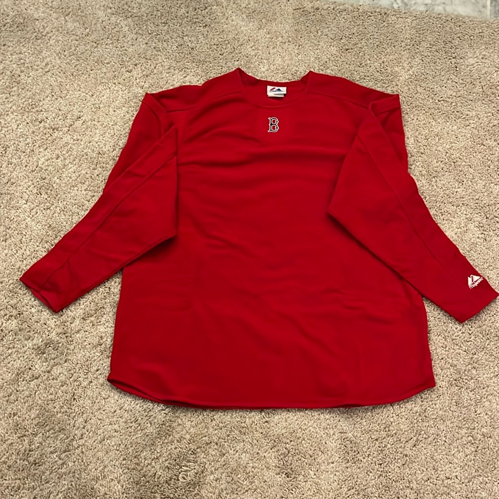 Red Sox warm up top. Large. 100% polyester.